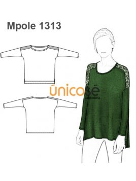 POLERA ANCHA CON ENCAJE