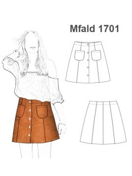 FALDA MINI BOTONES DELANTEROS MUJER