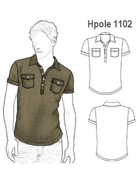 POLERA BOLSILLOS HOMBRE, MODELO AJUSTADO