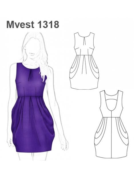 VESTIDO FALDA DRAPEADA