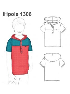 POLERA CAPUCHON BICOLOR