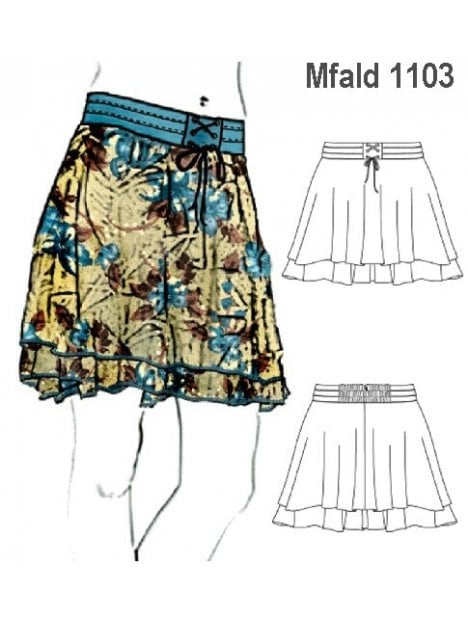 FALDA VUELOS MUJER PRETINA CON PLIEGUES