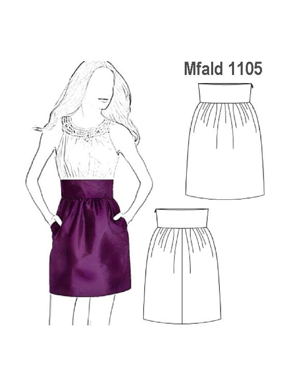 FALDA CIERRE COSTADO A LA CINTURA, PRETI