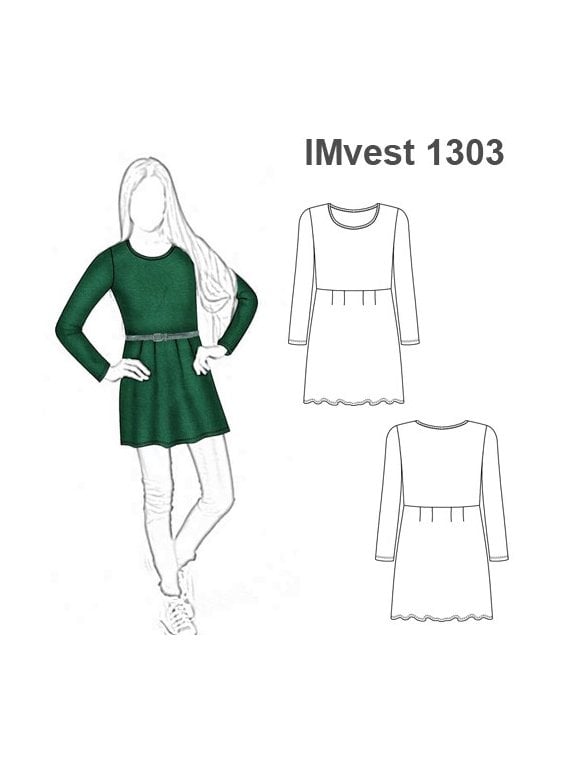 VESTIDO EVASE MANGA LARGA