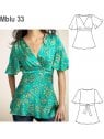 BLUSA JAPONESA MUJER, MANGA CORTA EVASE