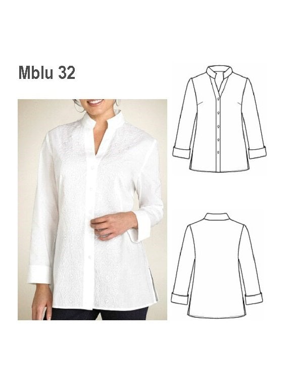 BLUSA CUELLO MAO MUJER