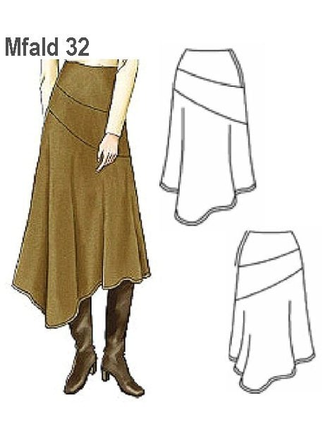 FALDA CORTES CIRCULARES MUJER.