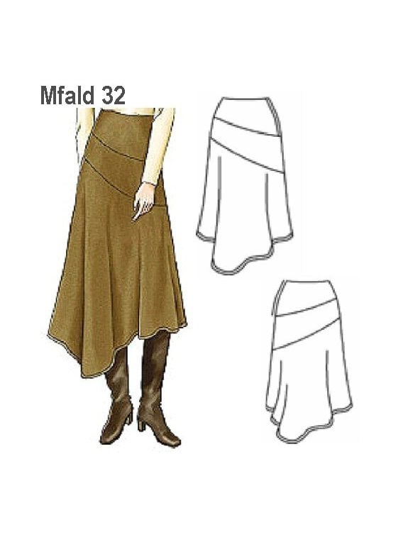 FALDA CORTES CIRCULARES MUJER.