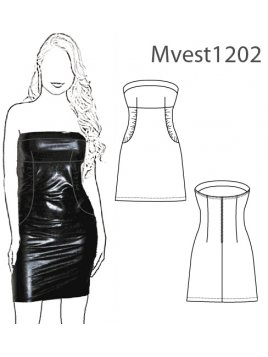 VESTIDO STRAPLESS MUJER 1202