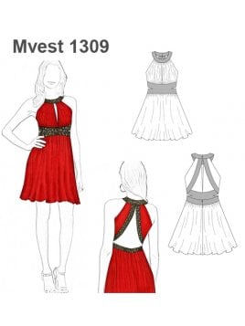 VESTIDO EVASE MUJER 1309