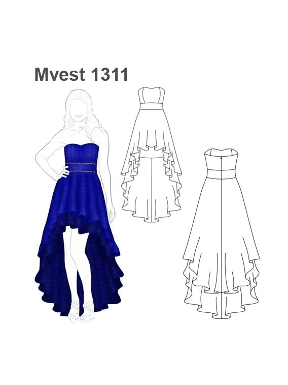 VESTIDO STRAPLESS MUJER 1311