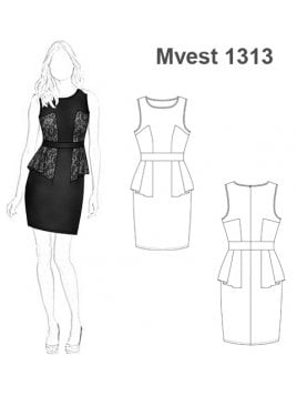 VESTIDO PEPLUM MUJER 1313