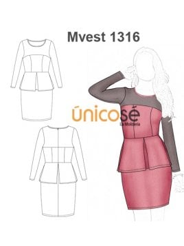 VESTIDO PEPLUM MUJER 1316