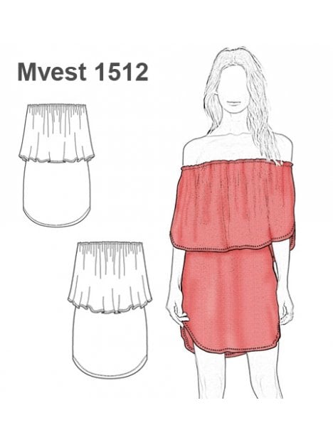 VESTIDO STRAPLESS MUJER 1512