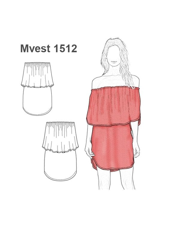 VESTIDO STRAPLESS MUJER 1512