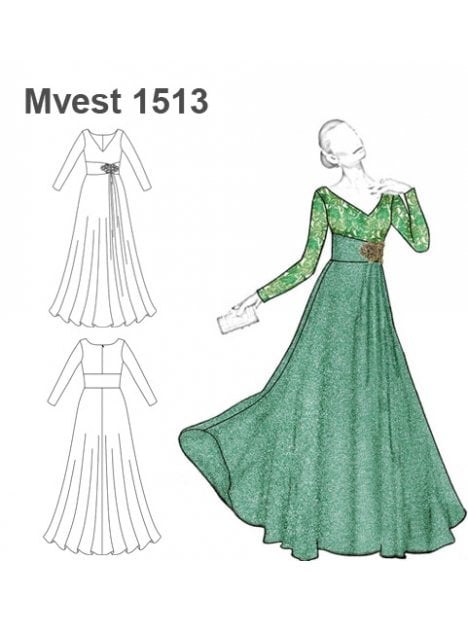 VESTIDO LARGO MUJER 1513