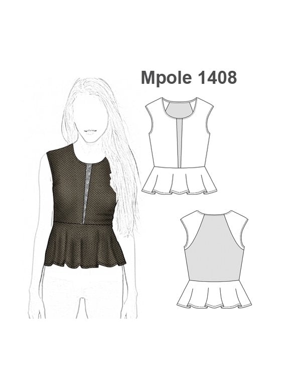 POLERA PEPLUM MUJER 1408
