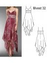 VESTIDO PUNTAS MUJER, BUSTO CON CORTE Y