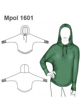 PATRONES POLERON BUZO MURCIELAGO CAPUCHA