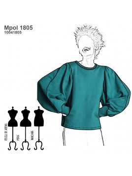 POLERON MANGA GLOBO MUJER 1805