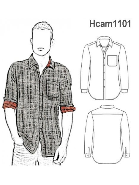CAMISA REVERSIBLE HOMBRE SEMI ENTALLADA,