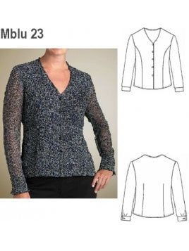 BLUSA MANGA LARGA ESCOTE "V" SEÑORA