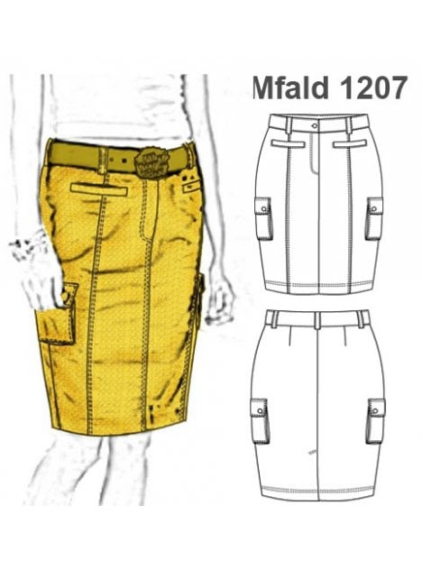 FALDA CARGO CON CORTES