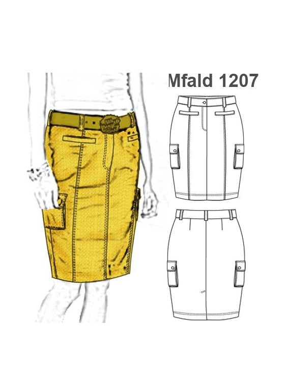 FALDA CARGO CON CORTES