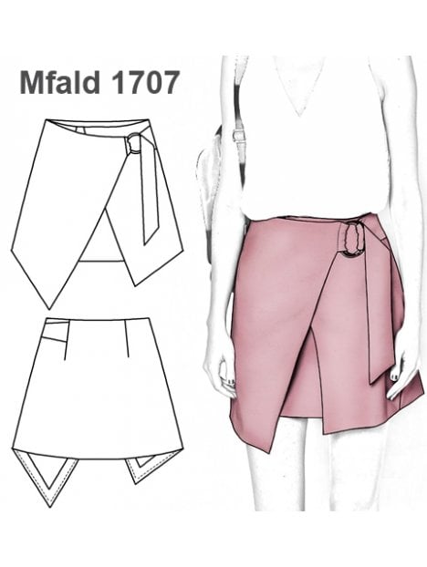 MOLDE: FALDA ASIMETRICA MUJER 1707