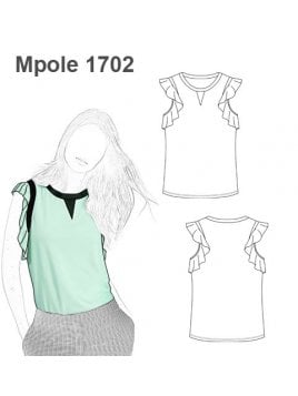 POLERA REMERA BASICA CON VUELO EN MANGAS