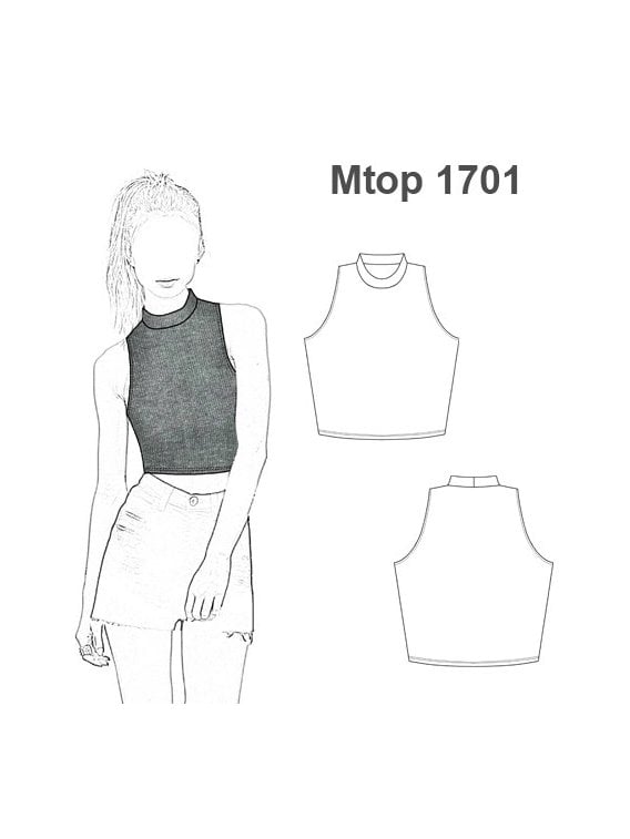 CROP TOP CUELLO ALTO