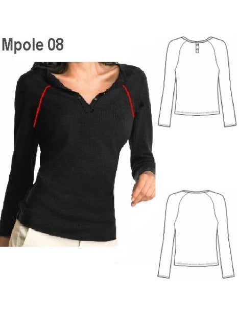 POLERA RAGLAND CON PATA MUJER, MANGA LAR