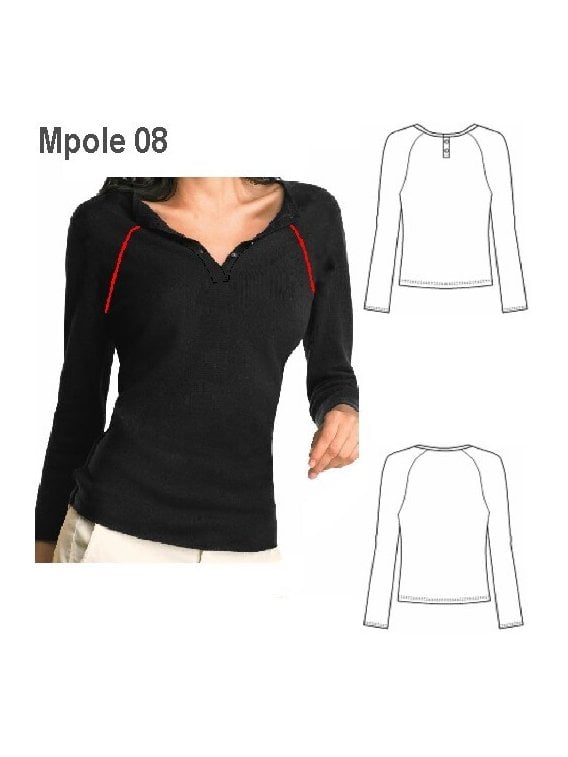 POLERA RAGLAND CON PATA MUJER, MANGA LAR