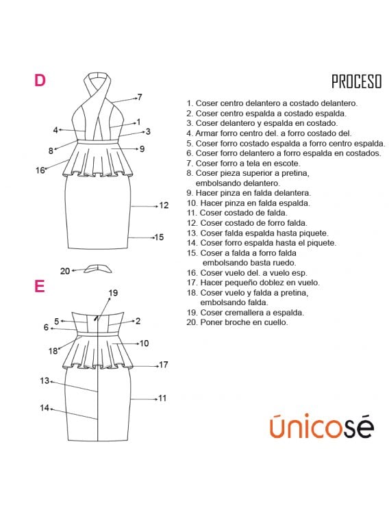 VESTIDO PEPLUM HALTER MUJER 1830