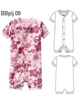 PIJAMA ENTERITO CORTO BEBE MANGA CORTA.