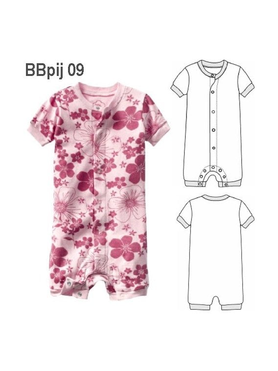 PIJAMA ENTERITO CORTO BEBE MANGA CORTA.