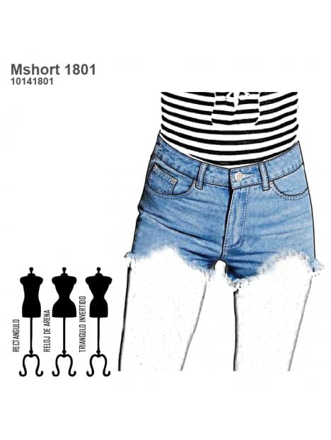 MOLDE: SHORT JEANS MUJER 1801