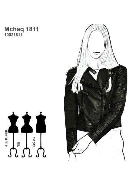 CHAQUETA BIKER CUERO MUJER 1811