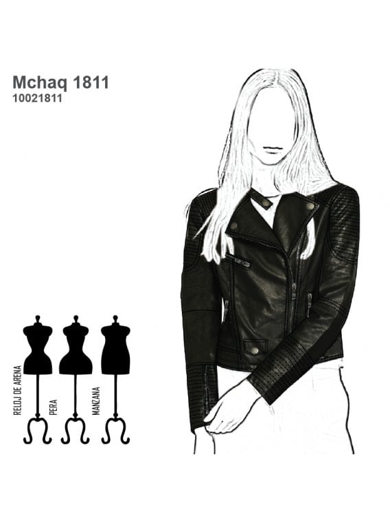 CHAQUETA BIKER CUERO MUJER 1811