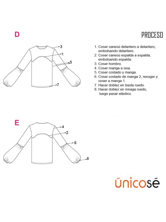 POLERA MANGA GLOBO MUJER 1808