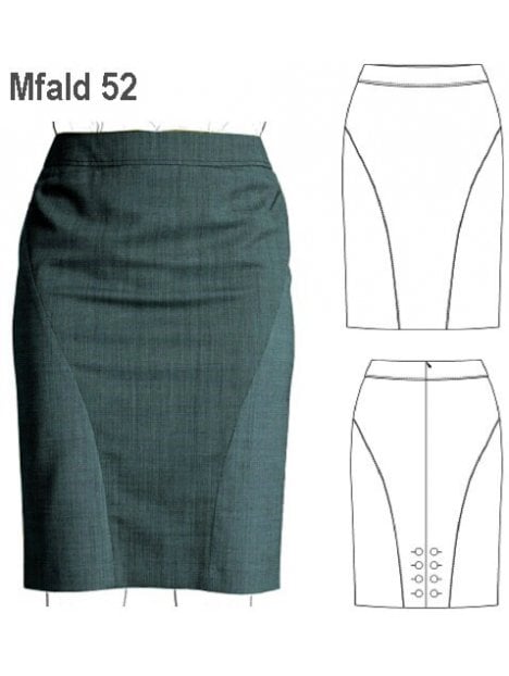 MOLDE: FALDA CORTES MUJER 0952