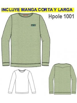 POLERA MODA HOMBRE, CORTE VAQUERO EN ESP