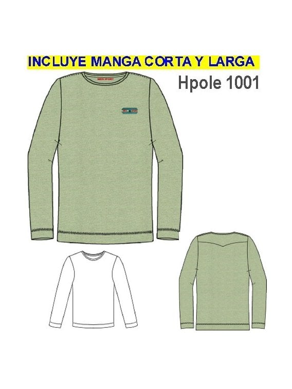 POLERA MODA HOMBRE, CORTE VAQUERO EN ESP