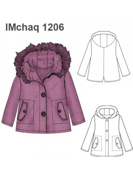 CHAQUETA CON GORRO NIÑA 1206