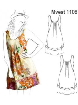 VESTIDO MODA MUJER, PLIEGUES EN DELANTER