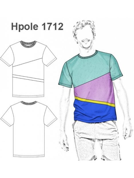 POLERA REMERA BASICA CON CORTES ASIMETRI