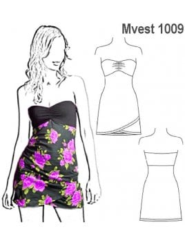 VESTIDO STRAPLESS MUJER 1009