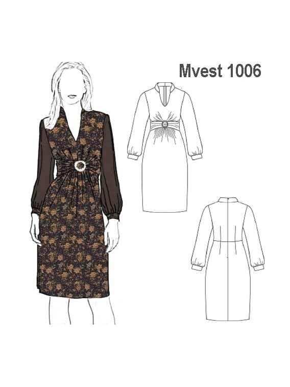 VESTIDO MANGA LARGA MUJER 1006