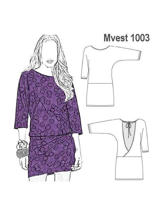 VESTIDO CUELLO BOTE MUJER 1003