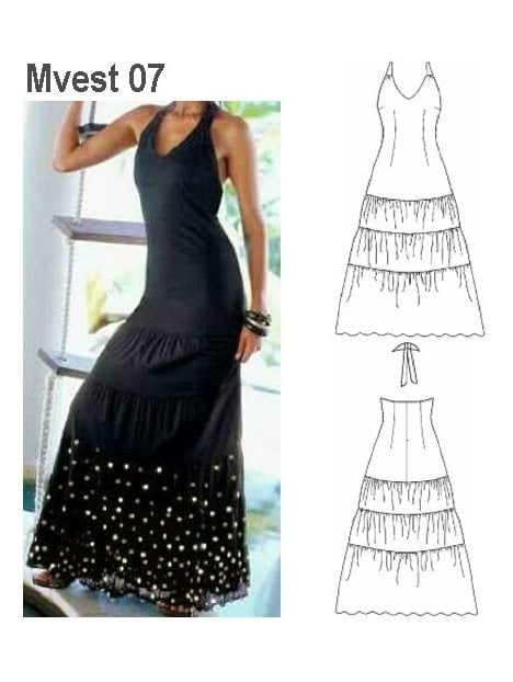 VESTIDO LARGO MUJER 0907